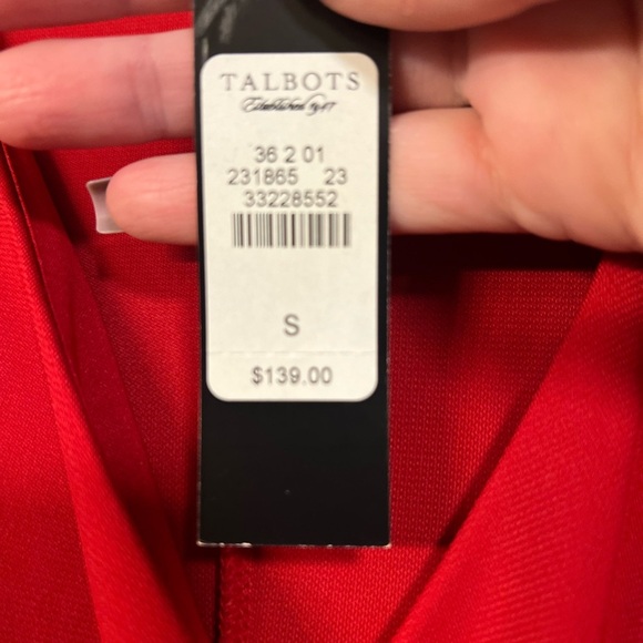 ❤️❣️NWT-TALBOTS BEAUTIFUL RED LONG SLEEVE DRESS SZ S❣️❤️ - Picture 6 of 9